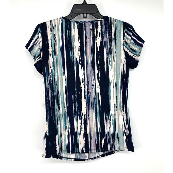 Notations Top Abstract Printed Short Sleeve Blouse Jersey NWT - Picture 7 of 9